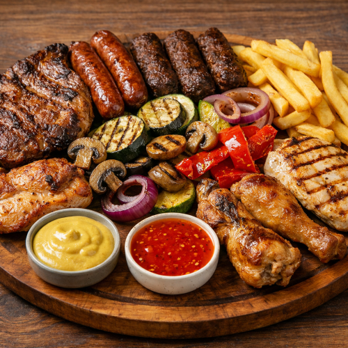 Mix Grill + Băutură (2 persoane)